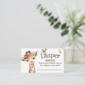 サファリジャングルキリンおむつラッフルベビーシャワー エンクロージャーカード (スタンド正面)