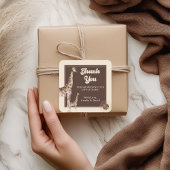 サファリジャングルキリン赤ちゃんシャワーありがとう スクエアシール