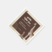 サファリジャングルキリン赤ちゃんシャワー スタンダードカクテルナプキン (角)