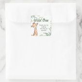 サファリジャングルキレーフワイルドワン誕生日パーティー スクエアシール (バッグ)