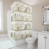 サファリジャングルサファリオンゼブラゾウ男の赤ちゃん シャワーカーテン (インサイチュ)