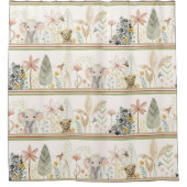 サファリジャングルサファリオンゼブラゾウ男の赤ちゃん シャワーカーテン (正面)