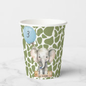 サファリジャングルズーアニマルゾウ誕生日 紙コップ (裏面)