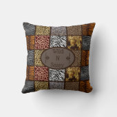 サファリジャングルタイガーヒョウZebra Giraffe Wild クッション (裏面)