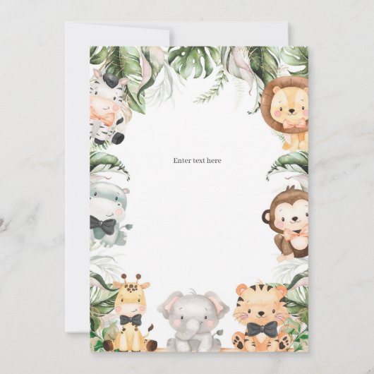 サファリジャングルツーワイルドバースデーパーティー 招待状 (裏面)