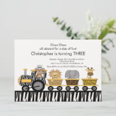 サファリジャングルトレインの誕生日招待状 招待状 (スタンド正面)