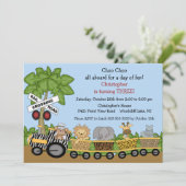 サファリジャングルトレイン誕生日招待状 招待状 (スタンド正面)