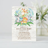 サファリジャングルニュートラルベビーシャワーブックベビー エンクロージャーカード (スタンド正面)