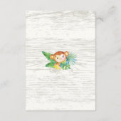 サファリジャングルニュートラルベビーシャワーブックベビー エンクロージャーカード (裏面)