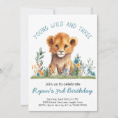 サファリジャングルバースデーパーティーボーイズ 招待状 (正面)