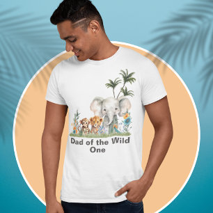 サファリジャングルパーティーパパワイルドワン誕生日 Tシャツ