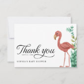 サファリジャングルフラミンゴボーイズ赤ちゃんシャワー サンキューカード (正面)