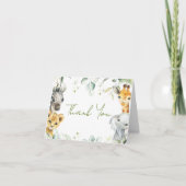 サファリジャングルベイビーシャワーの感謝カード サンキューカード (正面)