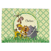 サファリジャングルベビーアニマルベビーシャワー ラージペーパーバッグ (裏面)