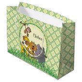 サファリジャングルベビーアニマルベビーシャワー ラージペーパーバッグ (裏面アングル)