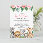 サファリジャングルベビーガールシャワートロピカル 招待状 (スタンド正面)