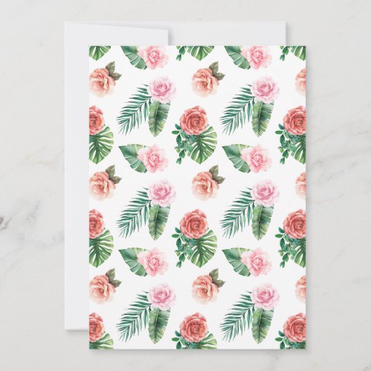 サファリジャングルベビーガールシャワートロピカル 招待状 (裏面)