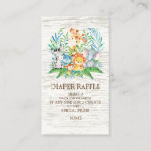 サファリジャングルベビーシャワーおむつラッフルチケット エンクロージャーカード (正面)