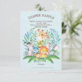 サファリジャングルベビーシャワーおむつラッフルチケット 招待状 (スタンド正面)