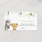 サファリジャングルベビーシャワーおむつラッフル 名刺 (正面)