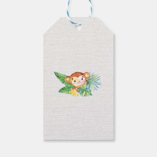 サファリジャングルベビーシャワーお気に入りギフトラベル ギフトタグ (裏面)