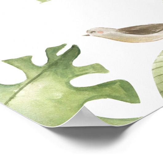 サファリジャングルベビーシャワーウェルカムサイン ポスター (角)