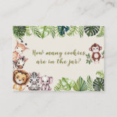 サファリジャングルベビーシャワークッキージャー推測ゲーム プレイスカード (正面)