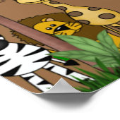 サファリジャングルベビーシャワーパーティーバナー ポスター (角)