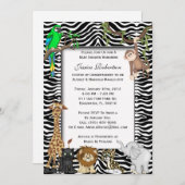 サファリジャングルベビーシャワー招待状 招待状 (正面/裏面)