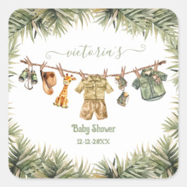 サファリジャングルベビーシャワー物干し スクエアシール