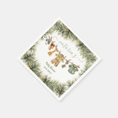 サファリジャングルベビーシャワー物干し スタンダードカクテルナプキン (角)