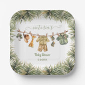 サファリジャングルベビーシャワー物干し ペーパープレート (正面)