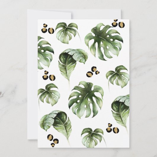 サファリジャングルベビ男女兼用ーシャワー 招待状 (裏面)