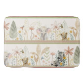 サファリジャングルベージュライオンゼブラゾウ男の赤ちゃん バスマット (正面)