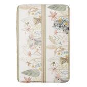 サファリジャングルベージュライオンゼブラゾウ男の赤ちゃん バスマット (正面縦)