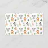 サファリジャングルボホベイビーシャワーおむつラッフルカード エンクロージャーカード (裏面)