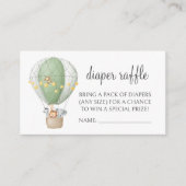 サファリジャングルボホベイビーシャワーおむつラッフルカード エンクロージャーカード (正面)