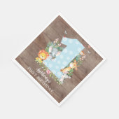 サファリジャングルボーイズファースト誕生日紙ナプキンス スタンダードランチョンナプキン (角)