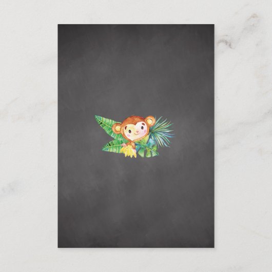 サファリジャングルボーイズ赤ちゃんシャワーベビー エンクロージャーカード (裏面)