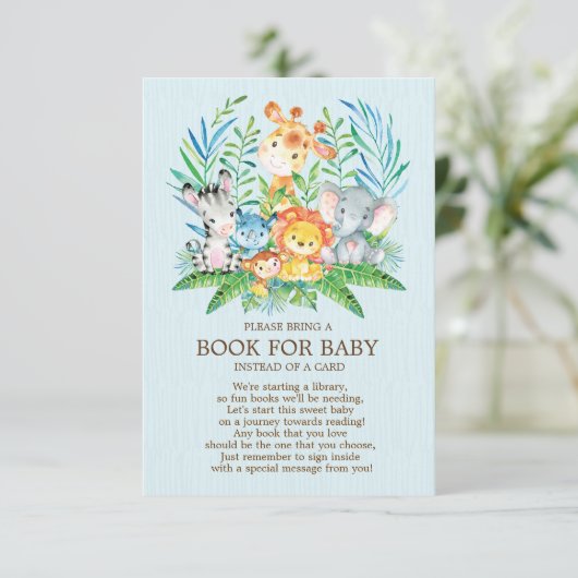 サファリジャングルボーイズ赤ちゃんシャワーベビー エンクロージャーカード