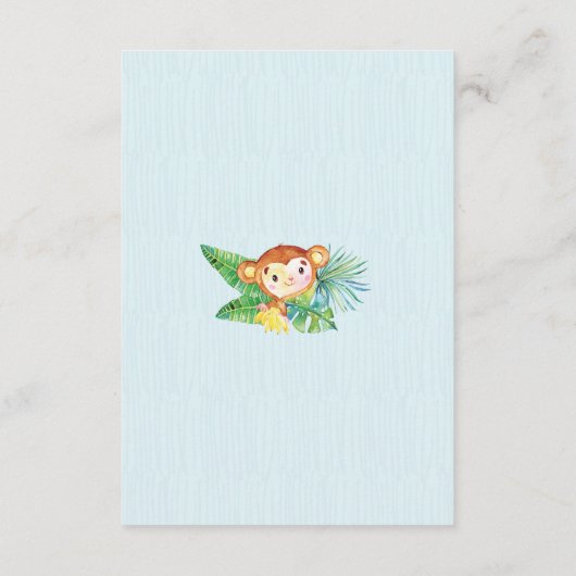 サファリジャングルボーイズ赤ちゃんシャワーベビー エンクロージャーカード (裏面)