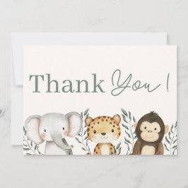 サファリジャングルボーイベビーシャワーサンキューカード 招待状