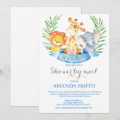 サファリジャングルボーイ赤ちゃんシャワーbyメール 招待状 (正面/裏面)