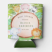 サファリジャングルマンガアニマル動物の赤ちゃんシャワーありがとう 缶クーラー (正面)