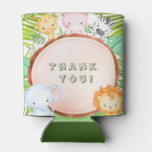 サファリジャングルマンガアニマル動物の赤ちゃんシャワーありがとう 缶クーラー (裏面)