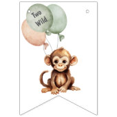 サファリジャングルモンキーウォーターカラーバルーン誕生日 バンティングフラッグ (第1の旗)