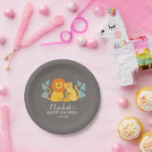 サファリジャングルライオンベビーシャワー ペーパープレート (パーティー)