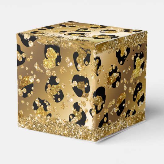 サファリジャングルレオパード金ゴールドアフリカテーマパーティーファボ フェイバーボックス (裏面サイド)