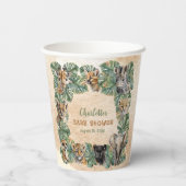 サファリジャングルワイルドアニマルニュートラルベビーシャワー 紙コップ (裏面)