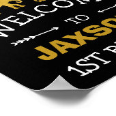 サファリジャングルワイルドワントロピカル誕生日へようこそ ポスター (角)